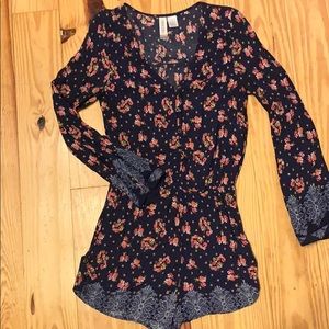 Long Sleeve Floral Romper